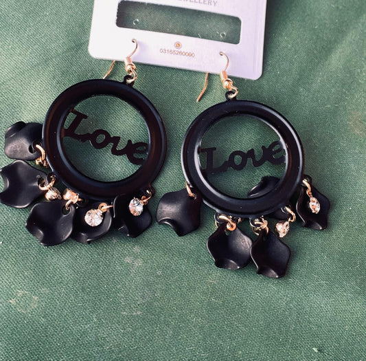 Trendy ‘Love’ statement Earrings with Elegant detailings Sparkling;