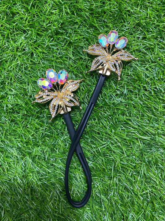 Luxury Rhinestone Floral Hair Stick - Elegant Hair Accessory