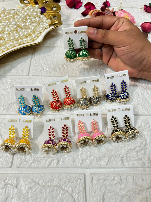 Sparkling Jhumka Earring Set - Assorted Colors &amp; Styles (Lahore Fashion)